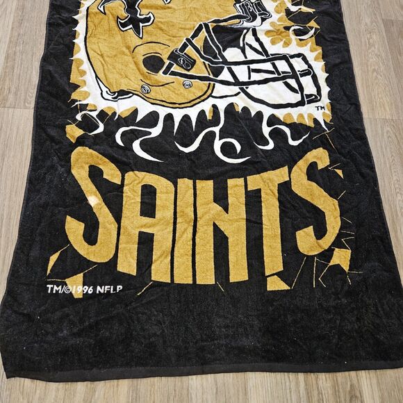 Vtg 90s New Orleans Saints NFL Beach Towel 1996 - Picture 4 of 9